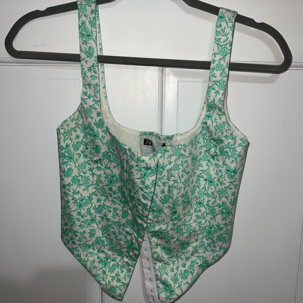 ZARA Floral Corset Top